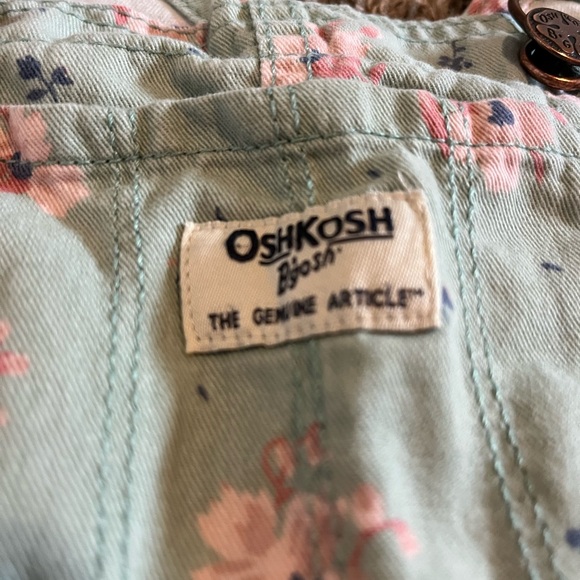 OshKosh B'gosh Mint Floral Overalls - Picture 2 of 4